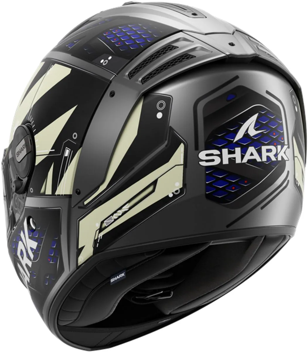 Shark Spartan RS Stingrey Integraalhelm - L - Antraciet/Blauw - afbeelding 6 van 6