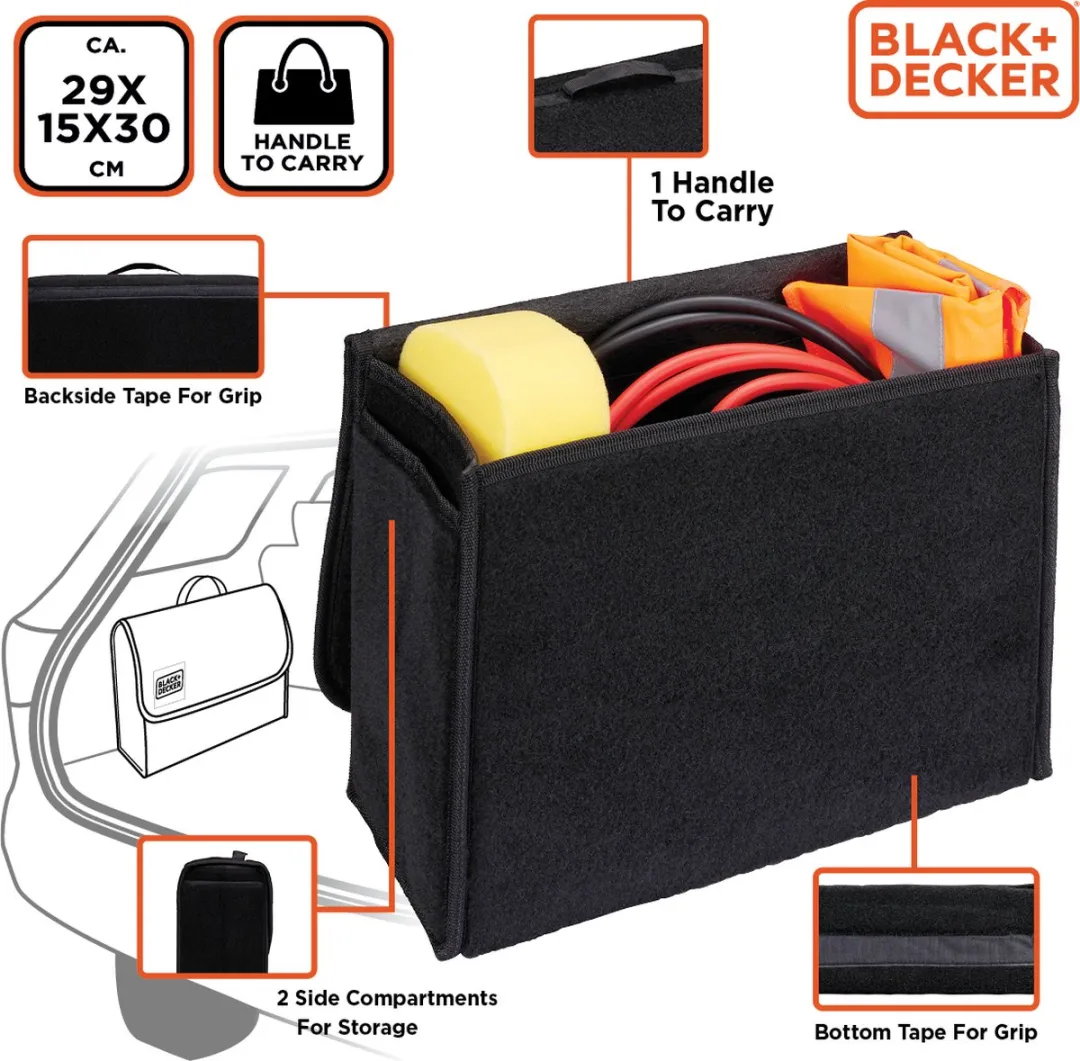 BLACK+DECKER Auto Organizer 29x15x30cm - Zwart - afbeelding 6 van 6