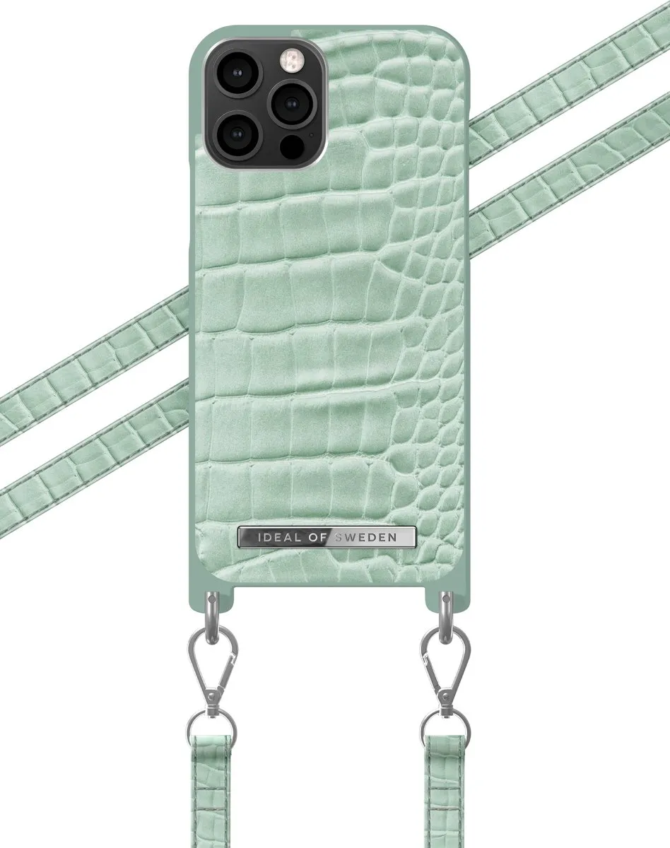 iDeal of Sweden iPhone 12 Pro Necklace Case Mint Croco - afbeelding 2 van 4