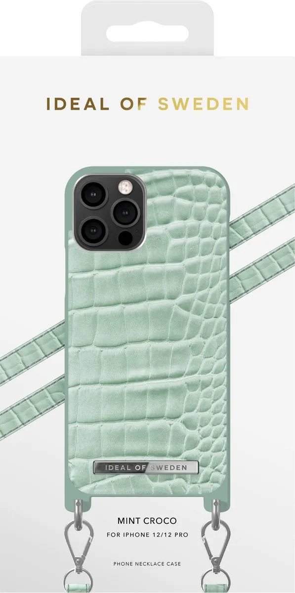 iDeal of Sweden iPhone 12 Pro Necklace Case Mint Croco - afbeelding 4 van 4