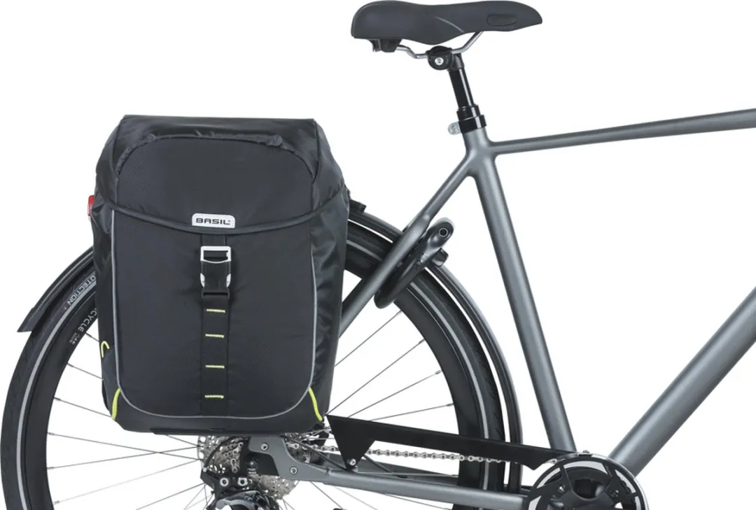 Basil Miles Dubbele Fietstas MIK 34L - Zwart