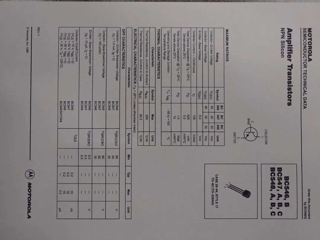 Toshiba BC547C Transistor - 7 Stuks