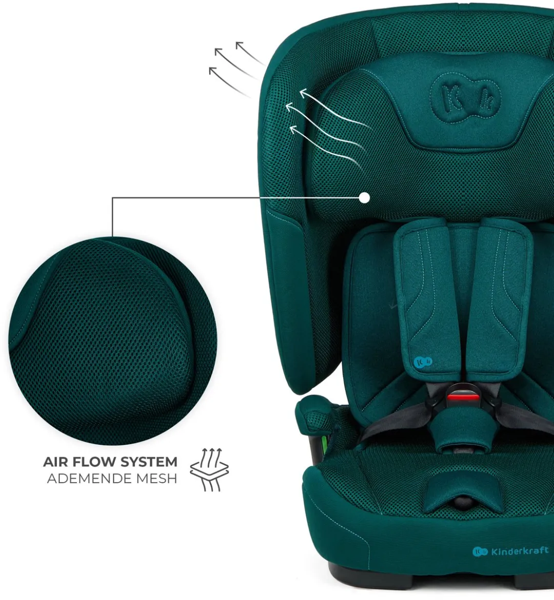 KinderKraft FIX2GO I-SIZE Autostoel 76-150cm - Groep 2/3 - Groen