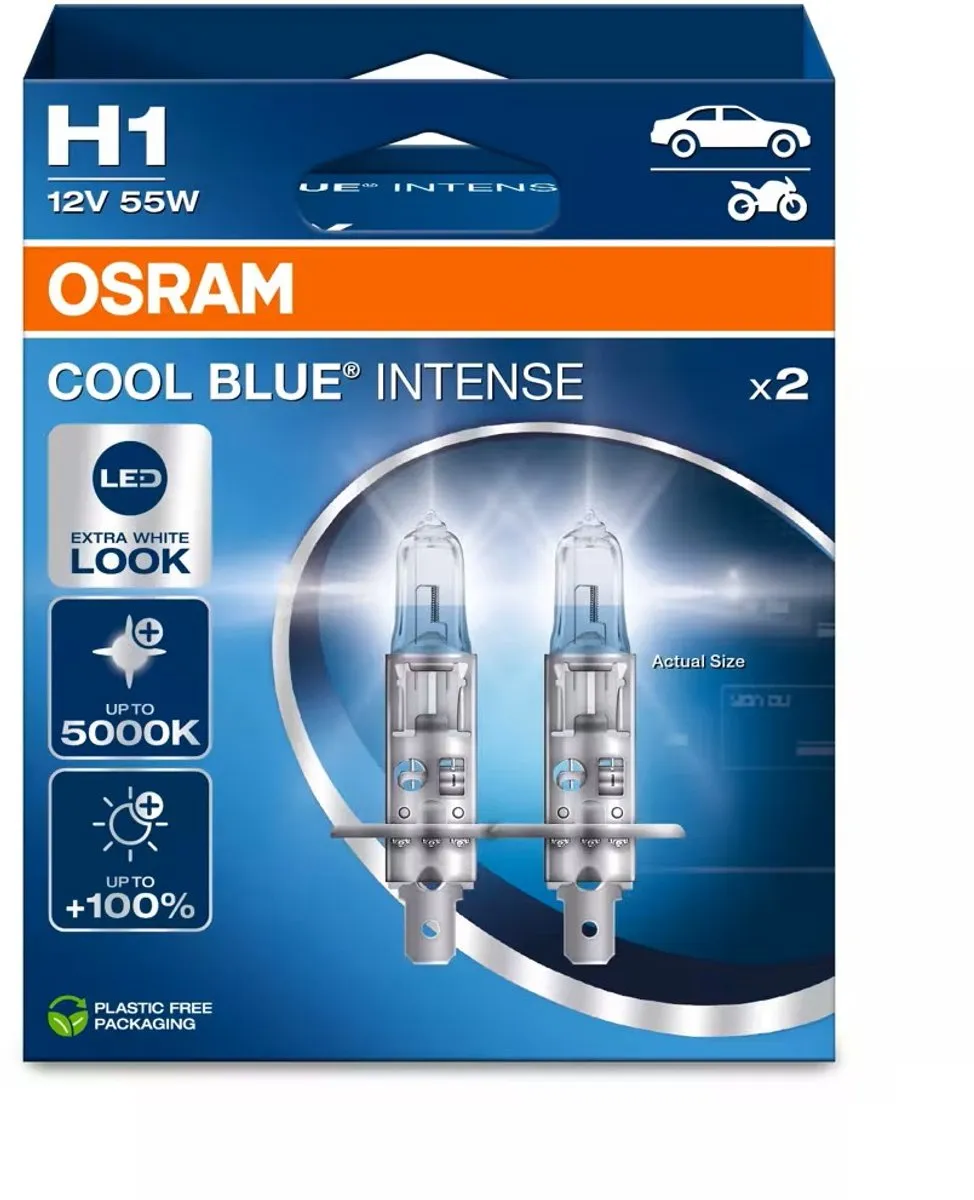Osram Cool Blue Intense Next Gen H1 Halogeen Autolampen - 2 Stuks