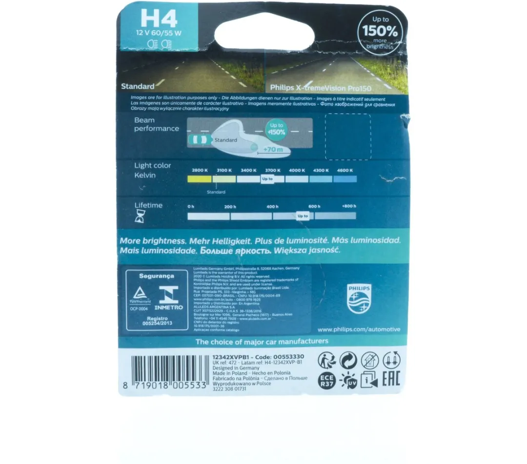 Philips Halogeenlamp H4 60/55W 3600K - Dagrijverlichting