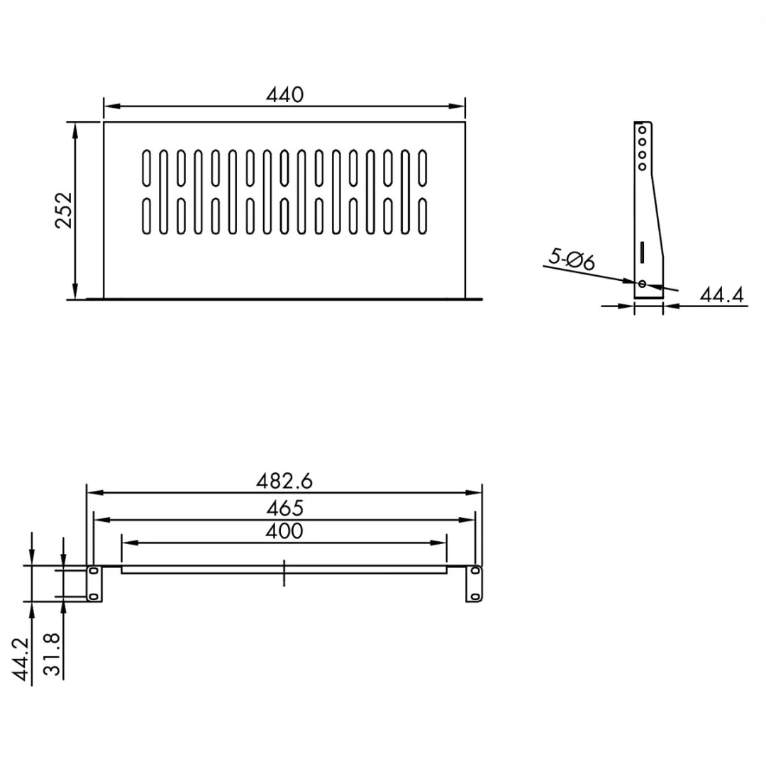 Value 19" Legplank 485x250mm - 10kg - U-vorm - Zwart - afbeelding 3 van 5