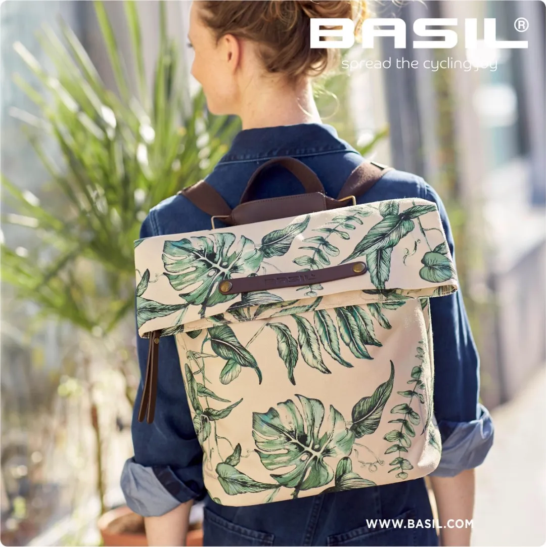 Basil Ever-Green Enkele Fietstas 19L - Gerecycled PET - Beige - afbeelding 6 van 6