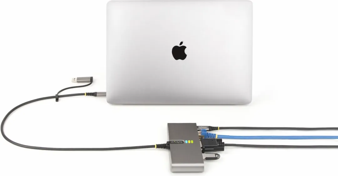 Startech 5G2A1SGBB-USB-C-HUB USB-C Hub - 2x USB-A 5Gbps - Gigabit Ethernet - RS232 - Grijs - afbeelding 2 van 6