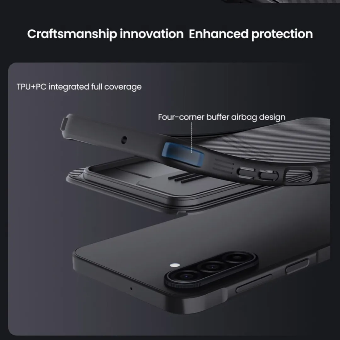 Nillkin CamShield Hoesje Samsung Galaxy A37 - Camera Slider - Zwart