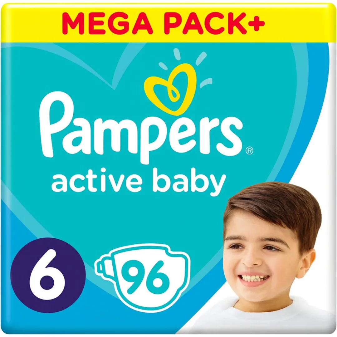7 x Pampers - Active Baby - Luiers - Maat 6 (13-18 kg) - Extra Groot - 96 Luiers - Luiers Voor Baby - Droge Luiers - Beschermende Luiers - Actieve Luiers - Superabsorberende Luiers