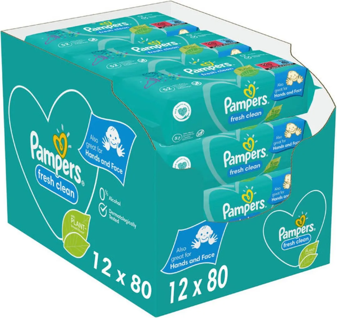 Pampers Fresh Clean Billendoekjes 960 Stuks