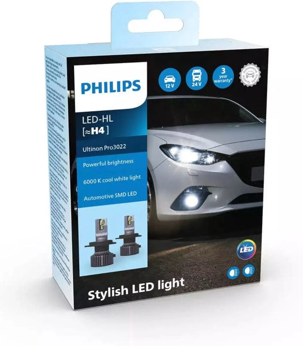 Philips Ultinon Pro3022 LED-H4 Set 6000K