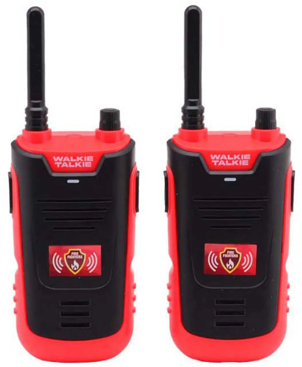 Johntoy Walkie Talkie Brandweer 300m - 2 Stuks Rood
