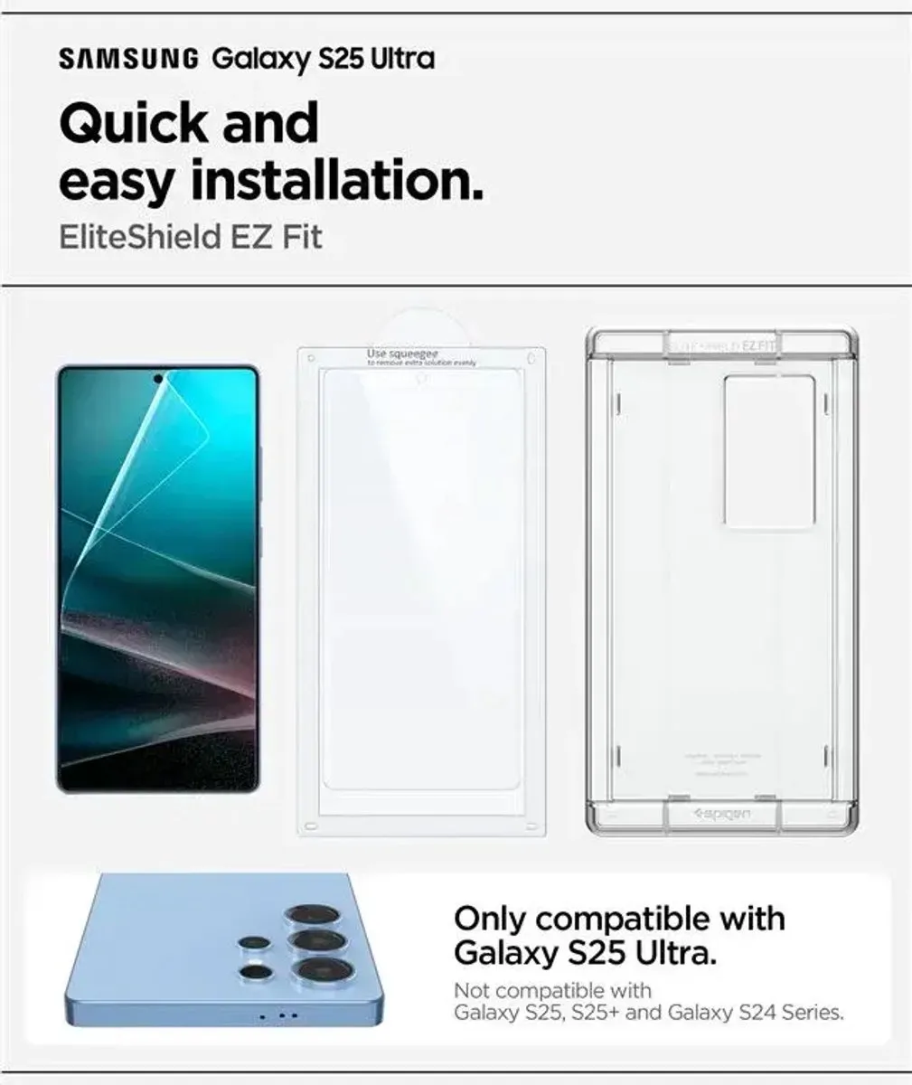 Spigen EliteShield EZ Fit Screenprotector Samsung Galaxy S25 Ultra - 1 Stuk