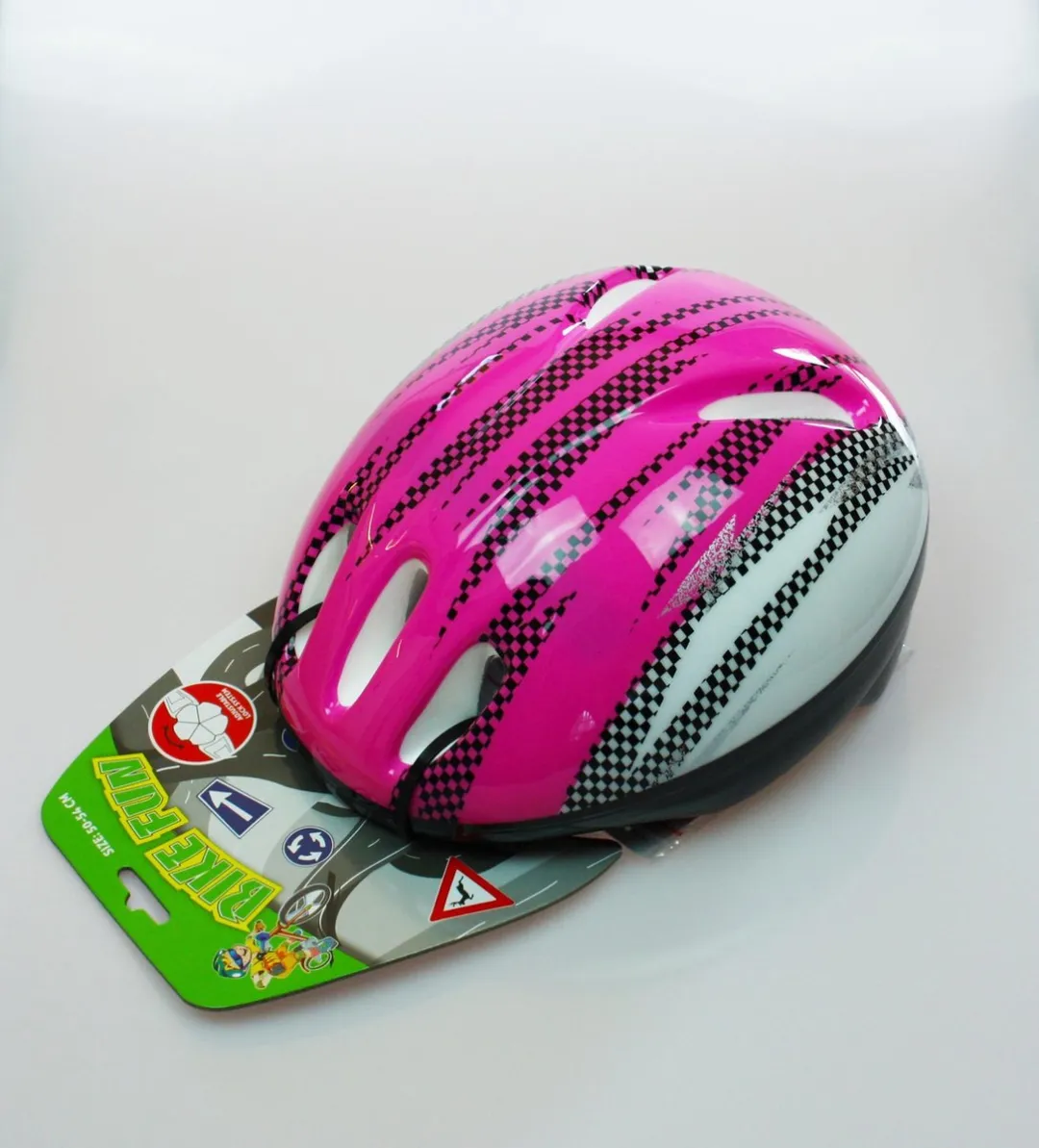 Johntoy Bike Fun Kinderhelm M50-54 - Roze Strepen