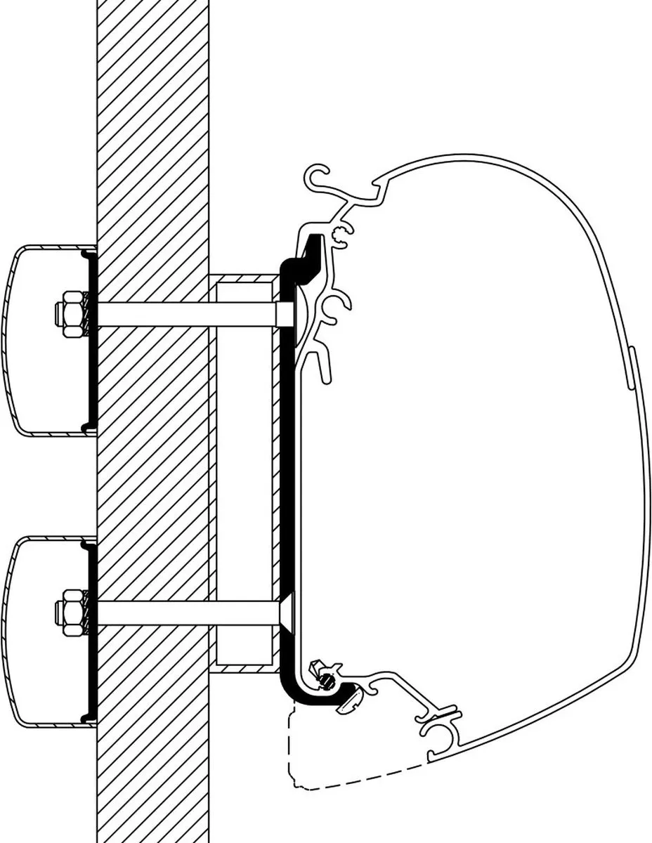 Thule Montageprofiel 308004 - Dethleffs Globebus - 1 Fiets - Zilver