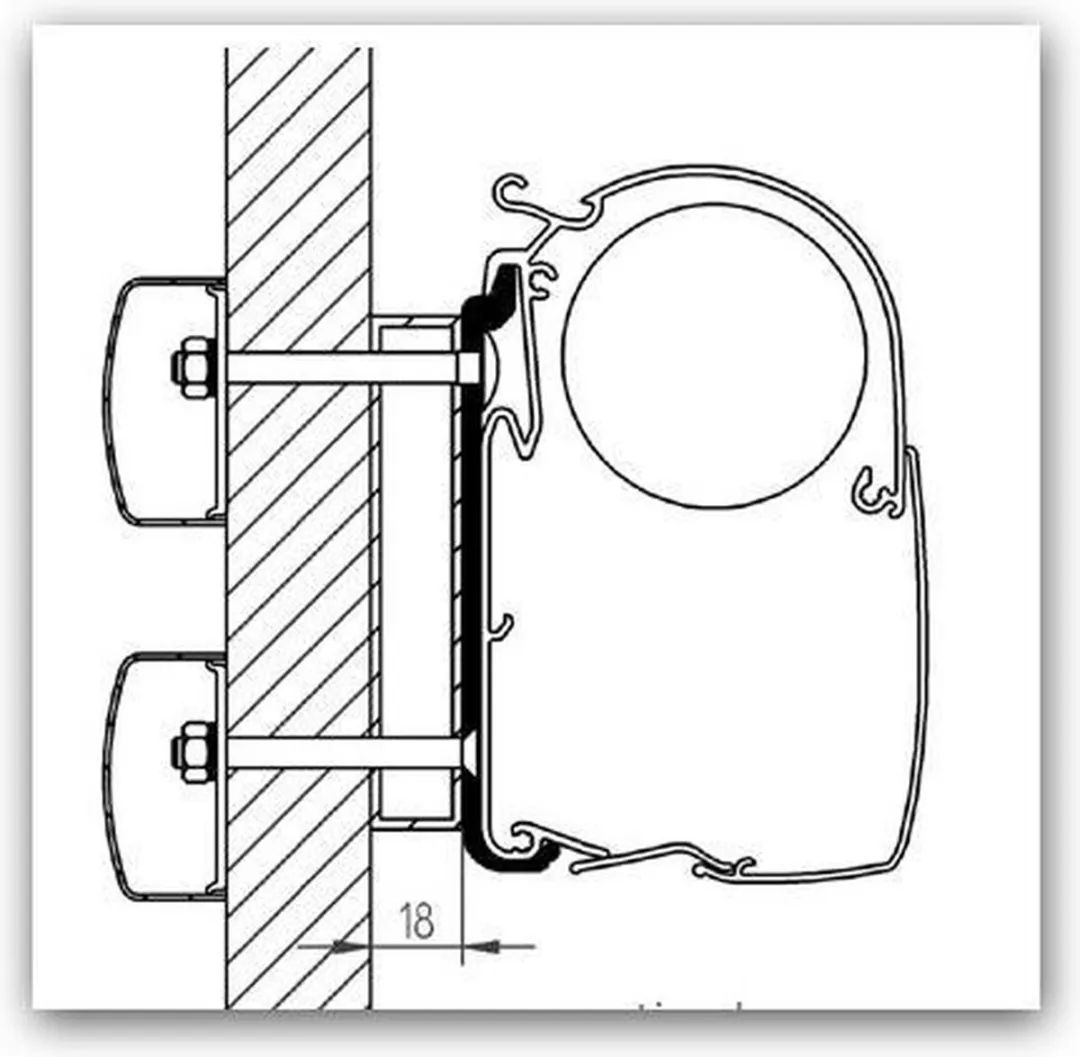 Thule Montageprofiel 308004 - Dethleffs Globebus - 1 Fiets - Zilver