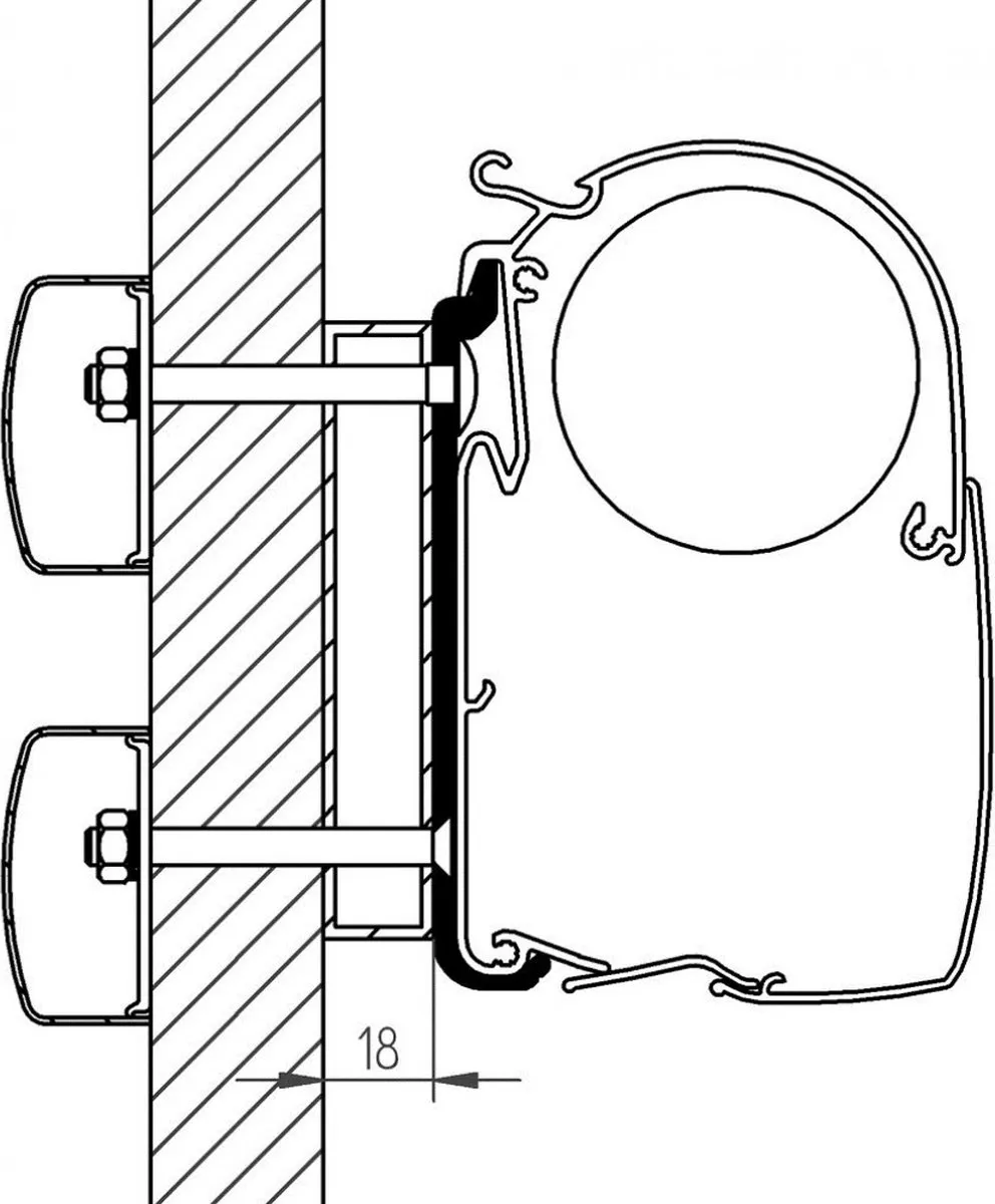 Thule Montageprofiel 308004 - Dethleffs Globebus - 1 Fiets - Zilver