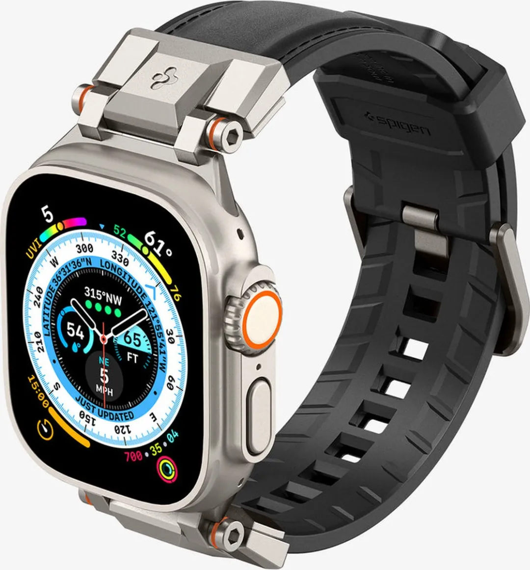 Spigen DuraPro Armor PU Bandje Apple Watch - 49/46/45/44/42mm - Zwart - afbeelding 3 van 6
