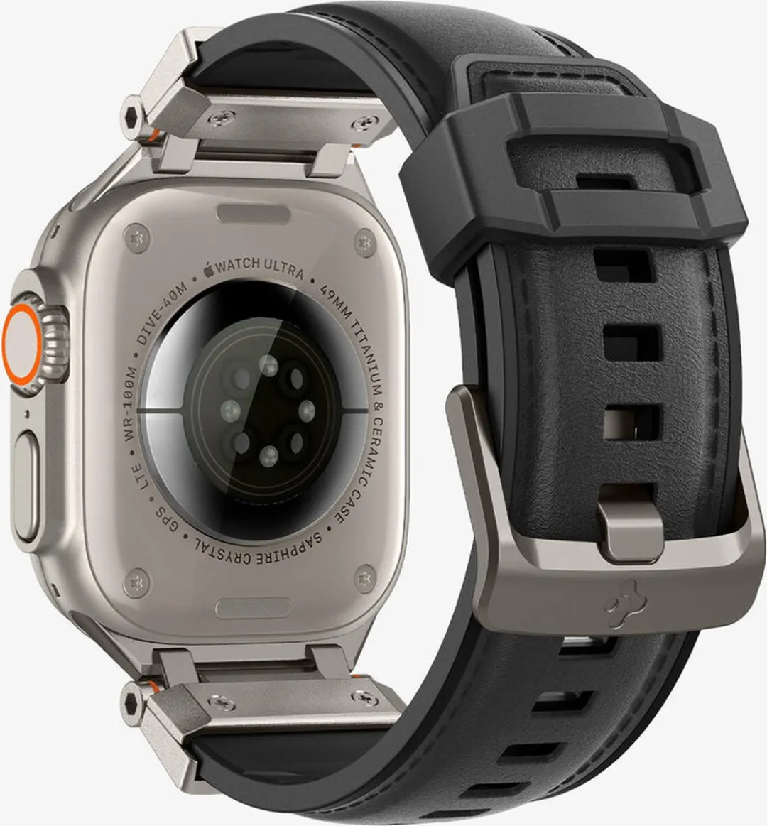 Spigen DuraPro Armor PU Bandje Apple Watch - 49/46/45/44/42mm - Zwart - afbeelding 4 van 6