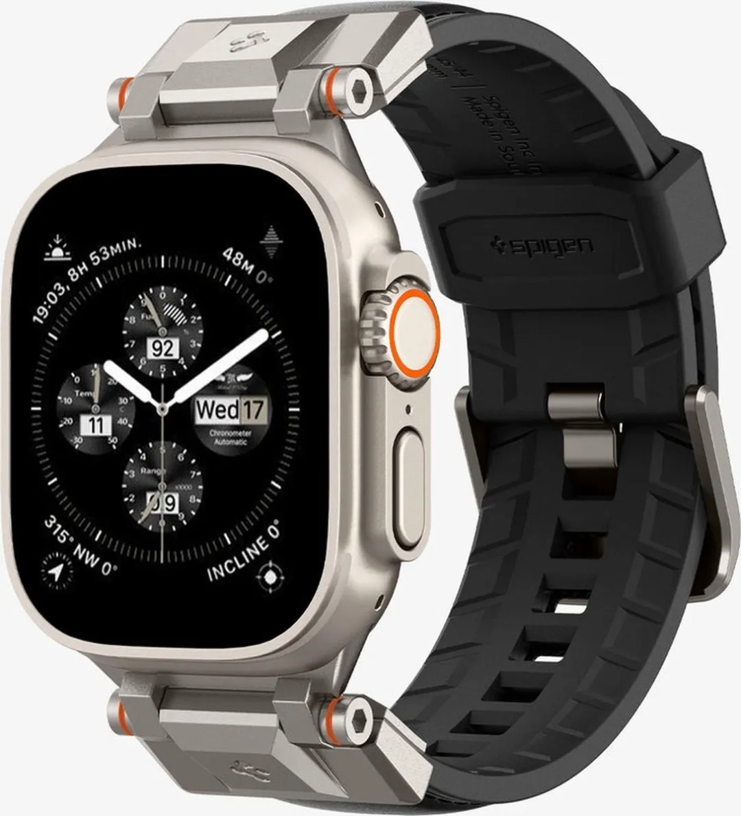 Spigen DuraPro Armor PU Bandje Apple Watch - 49/46/45/44/42mm - Zwart - afbeelding 2 van 6