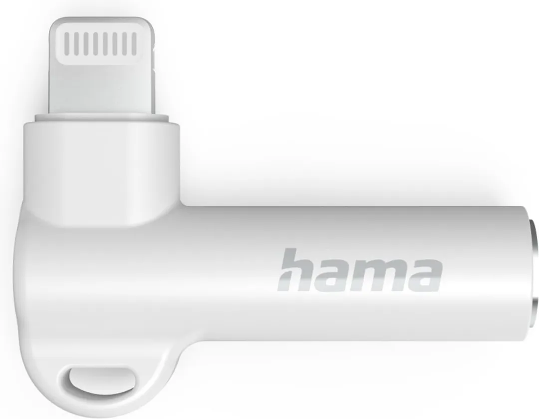 Hama Lightning naar 3,5mm Aux-adapter - 90° Hoekstekker Wit