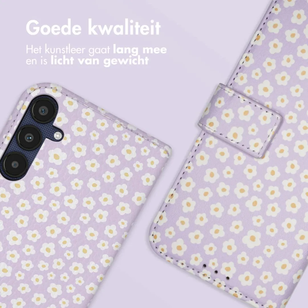 Imoshion Galaxy A55 Hoesje - White Daisy - 3 Pasjes