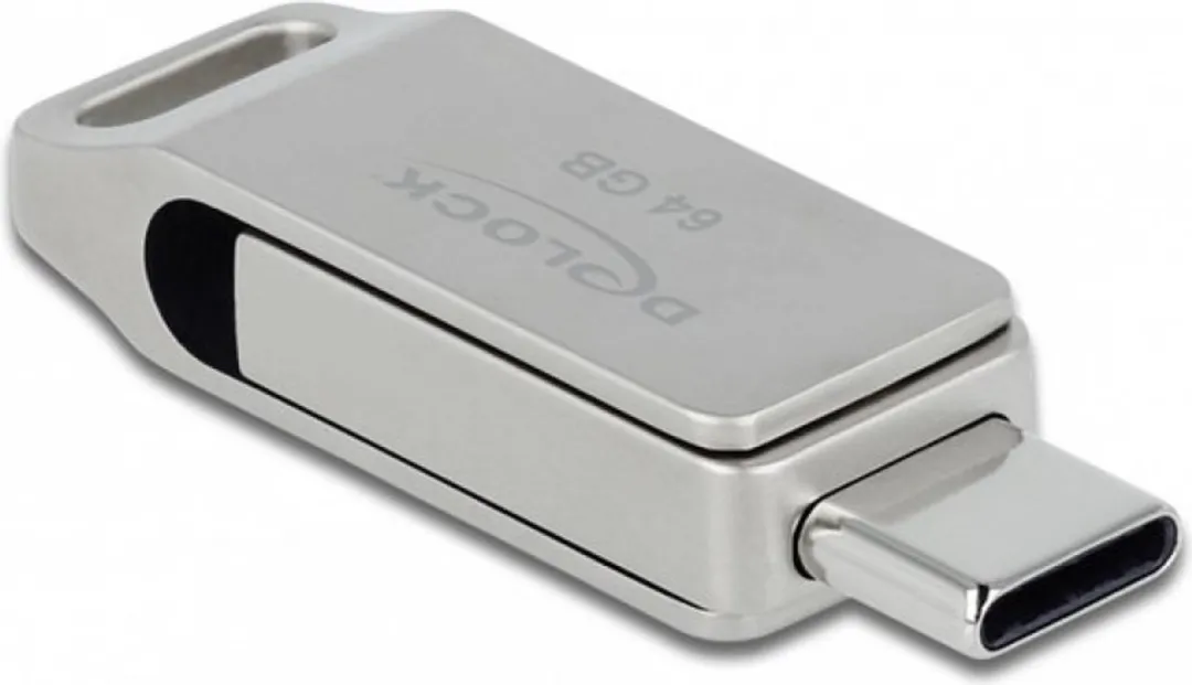 Delock 54075 Glazen USB-opslag 64GB - Zilver