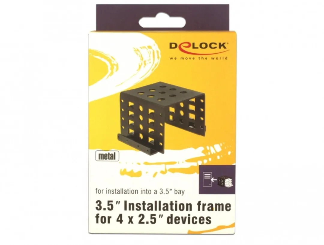 Delock 18271 HDD/SSD Montageframe 4x 2,5" - 3,5" - Zwart