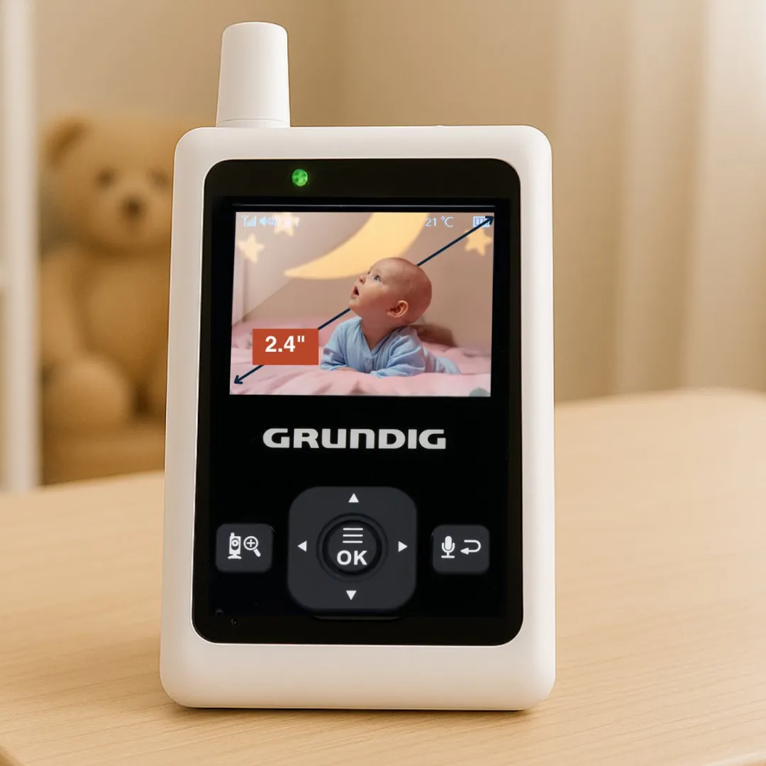 Grundig Video Babyfoon 2.4" - Nachtzicht & Terugspreekfunctie - Wit