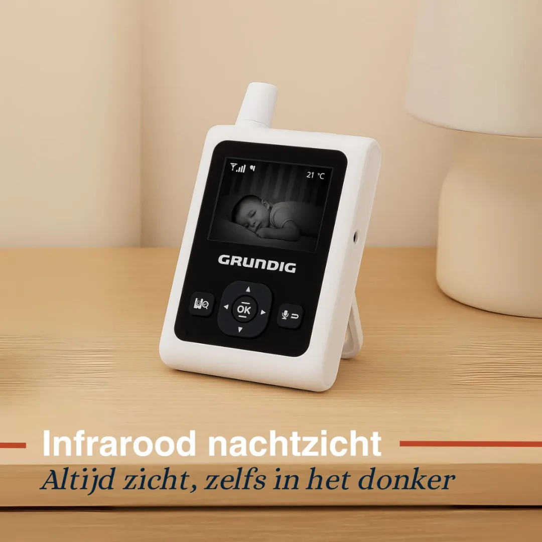 Grundig Video Babyfoon 2.4" - Nachtzicht & Terugspreekfunctie - Wit