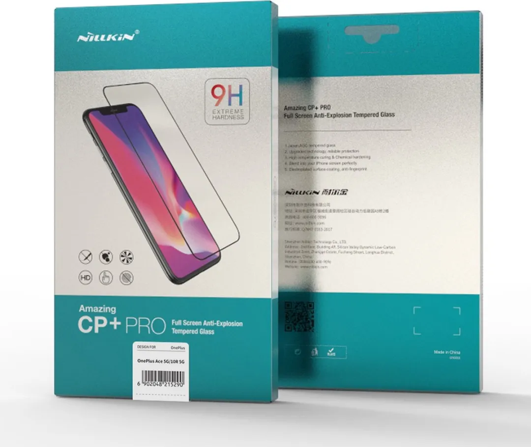 Nillkin CP+PRO Full-Screen Gehard Glas 9H - OnePlus Ace - Zwart - afbeelding 6 van 6