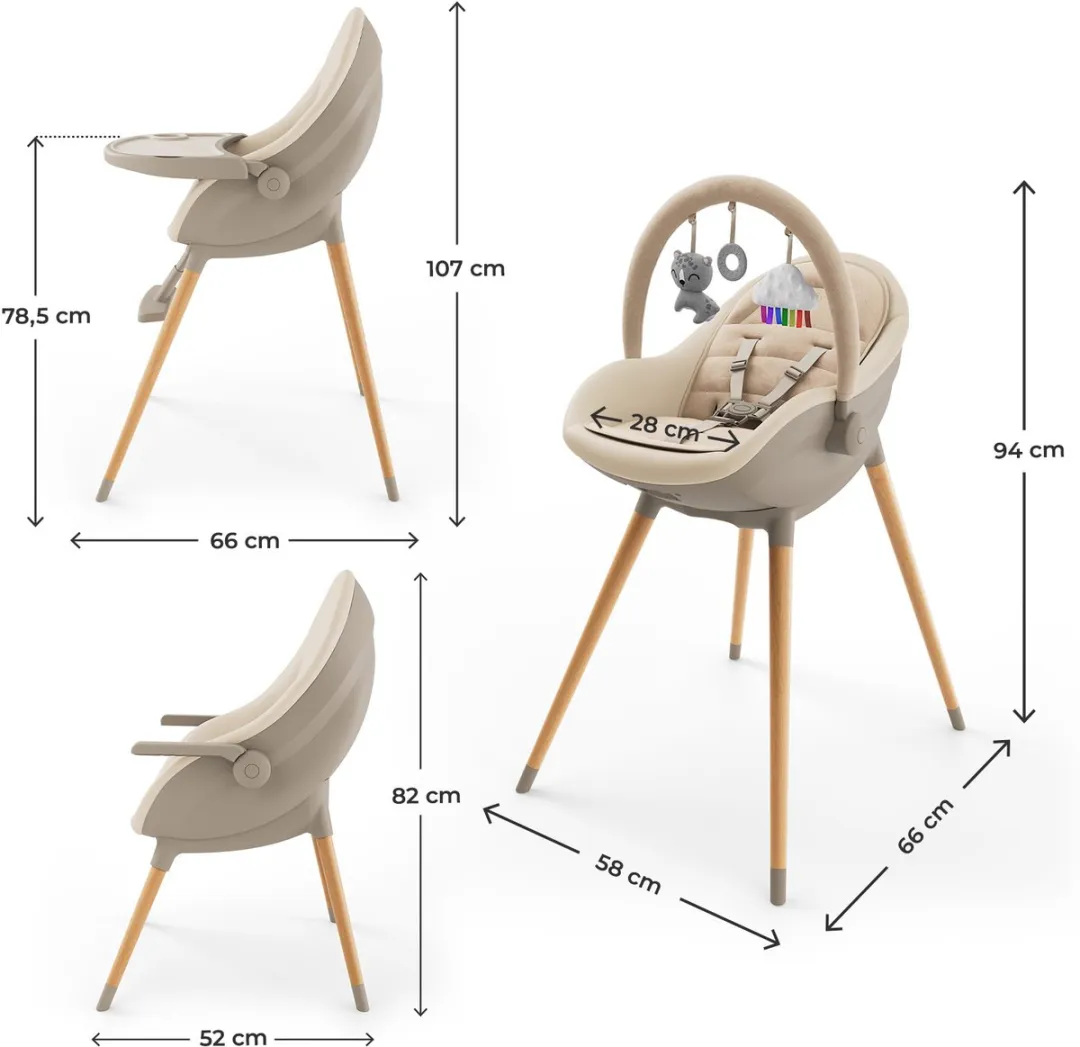 KinderKraft FINI UP Kinderstoel 3-in-1 Beige