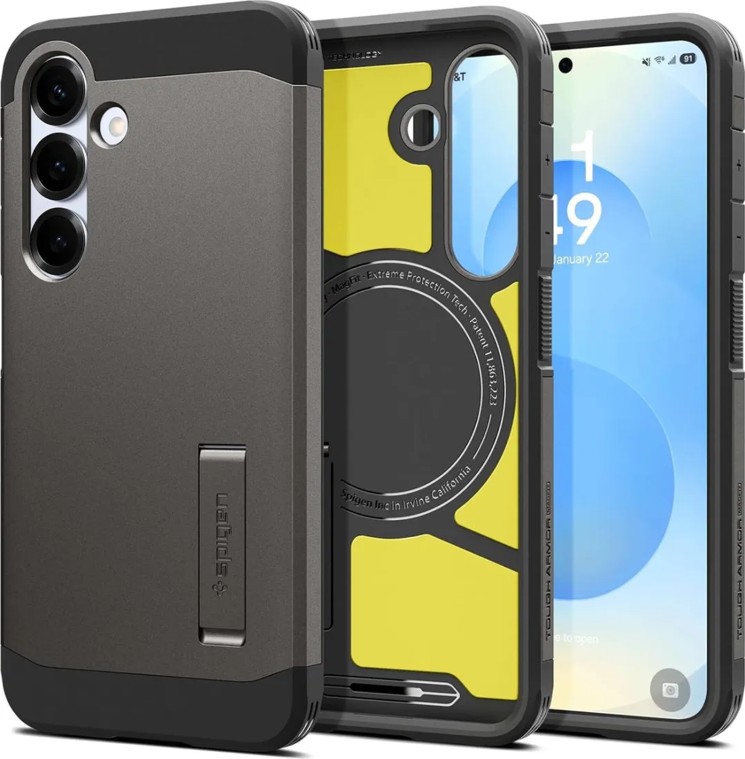 Spigen Tough Armor 13258 Hoesje - Samsung Galaxy S25 - Gunmetal