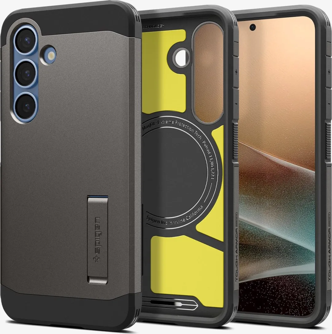 Spigen Tough Armor 13258 Hoesje - Samsung Galaxy S25 - Gunmetal