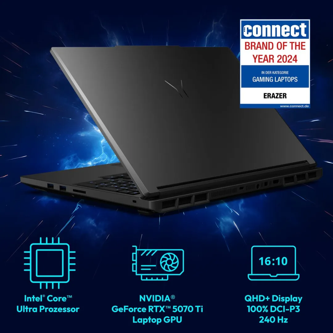 ERAZER Major 16 X1 Gaming Laptop - RTX 5070 Ti - 32GB/2TB - afbeelding 6 van 6