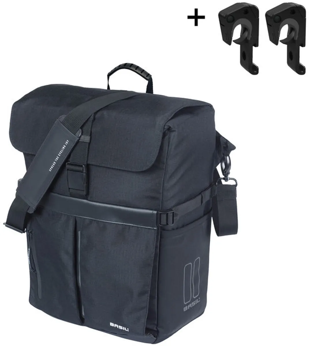 Basil Move Fietsschoudertas MIK Hooks 15L - Zwart