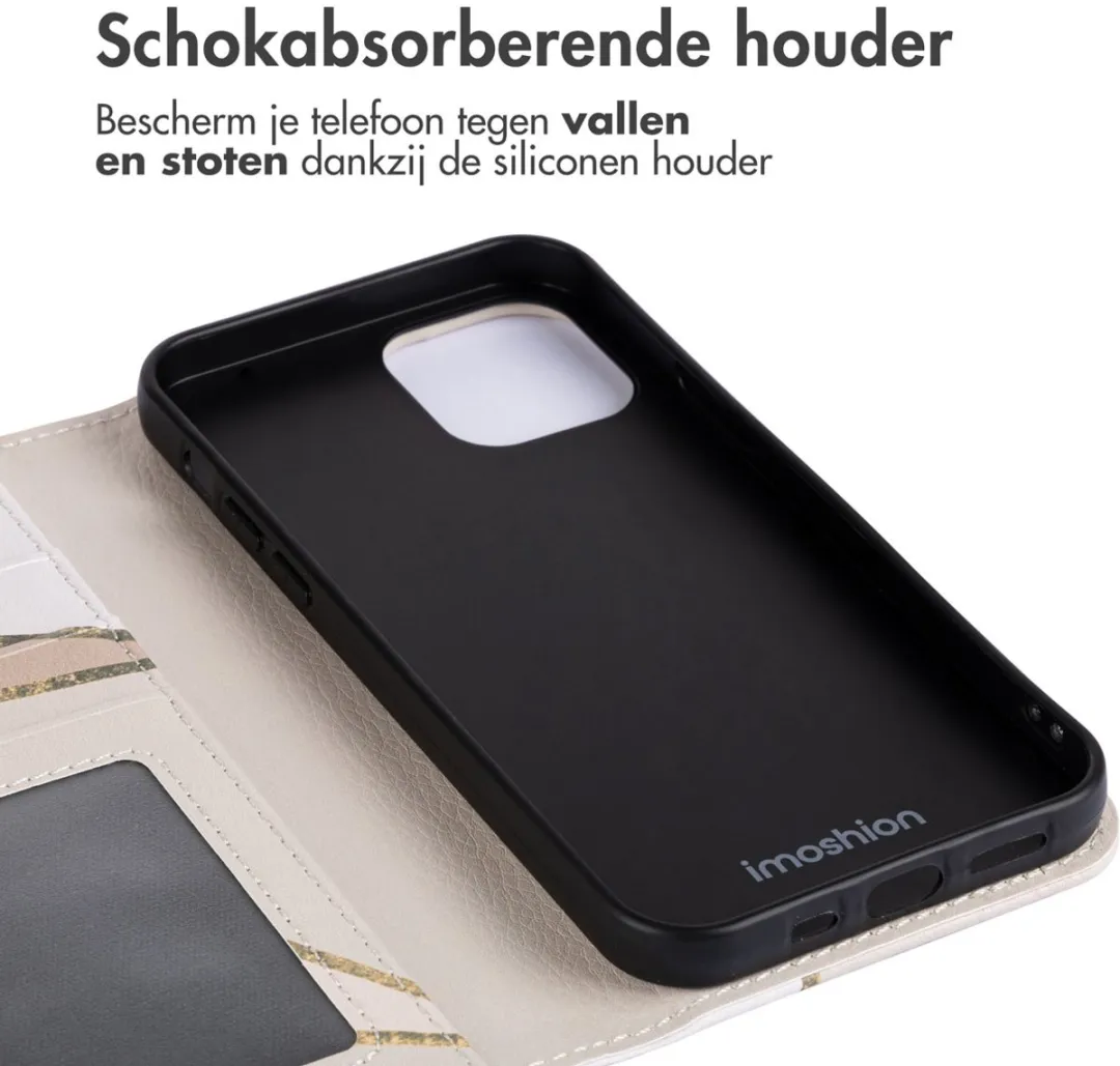 Imoshion iPhone 15 Hoesje - Beige Graphic - 3 Pasjes