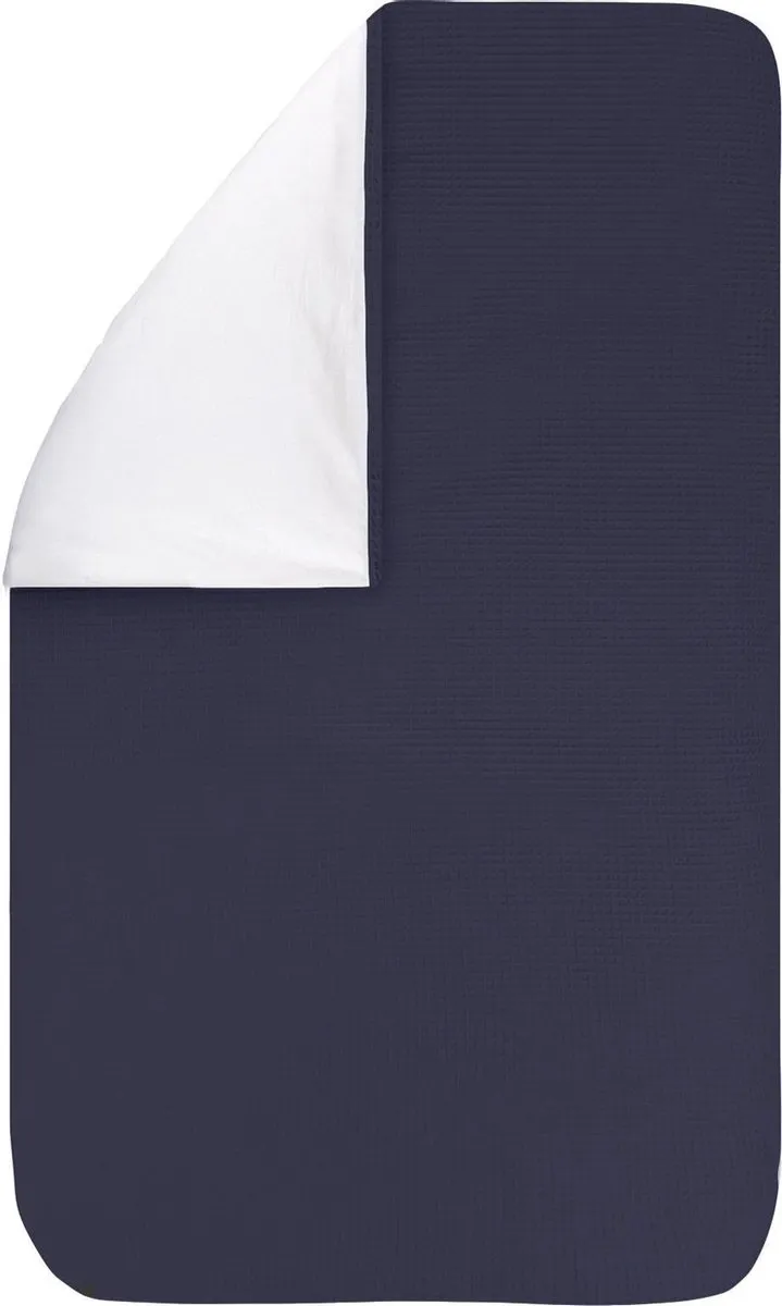 BINK Bedding Dekbedovertrek Wafel Marine 100x135cm