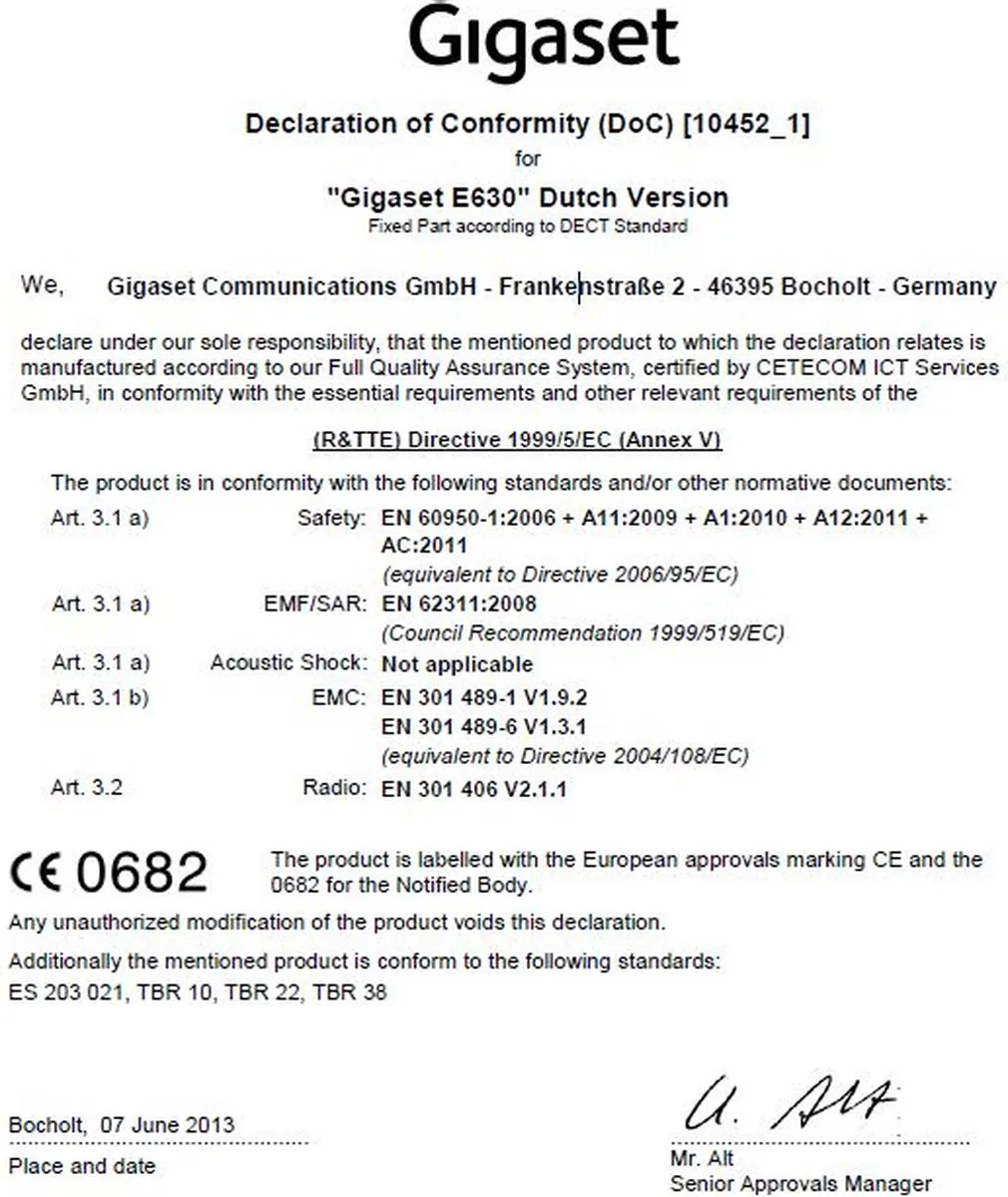 Gigaset E630 Ruggadise Telefoon - 1 Handset - Zwart