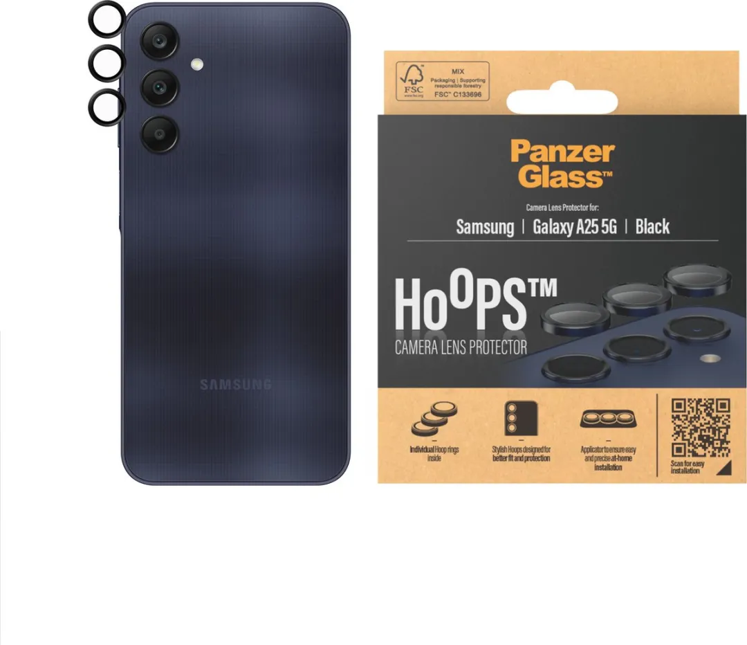 PanzerGlass Optical Hoop Rings Samsung Galaxy A25 Camera Lens Protector - Zwart