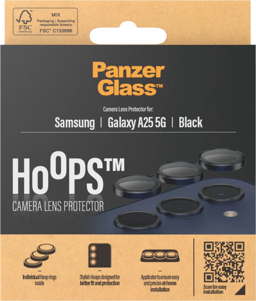 PanzerGlass Optical Hoop Rings Samsung Galaxy A25 Camera Lens Protector - Zwart