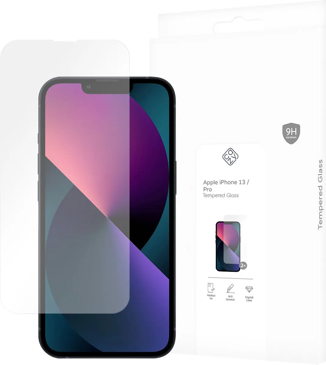 Just in Case Cazy Screenprotector iPhone 13/13 Pro - 2 Stuks - afbeelding 4 van 6