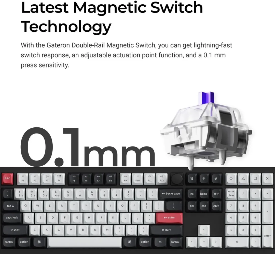 Keychron Q6 HE Q6H-M1 Gaming Toetsenbord - Nebula Switch - Zwart - afbeelding 6 van 6
