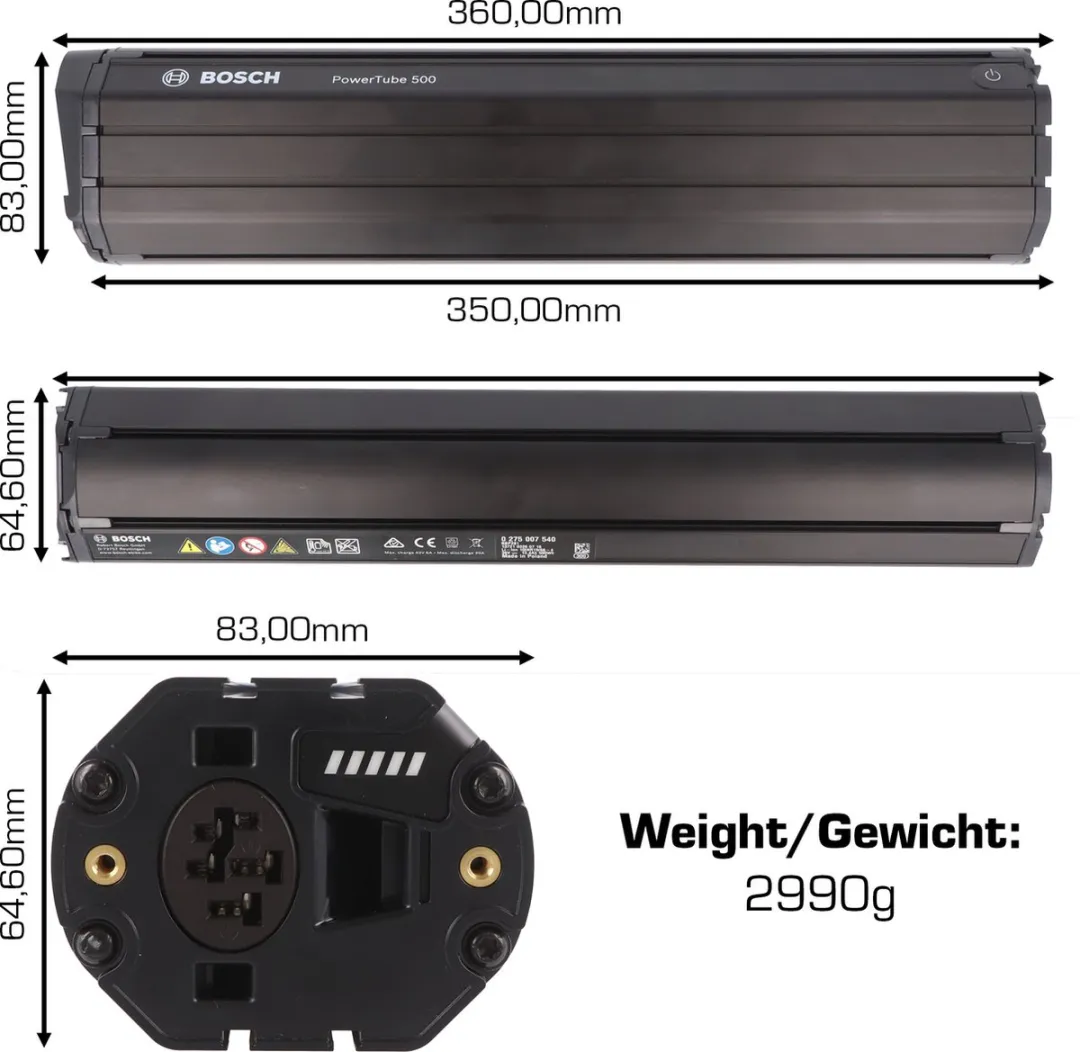 Bosch PowerTube 500 Fietsaccu - 438W