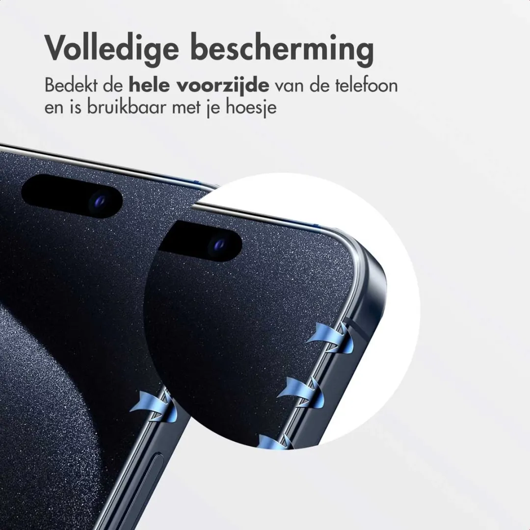 Accezz Screenprotector iPhone 15 Pro Max - Glas - Anti-dust applicator - afbeelding 6 van 6