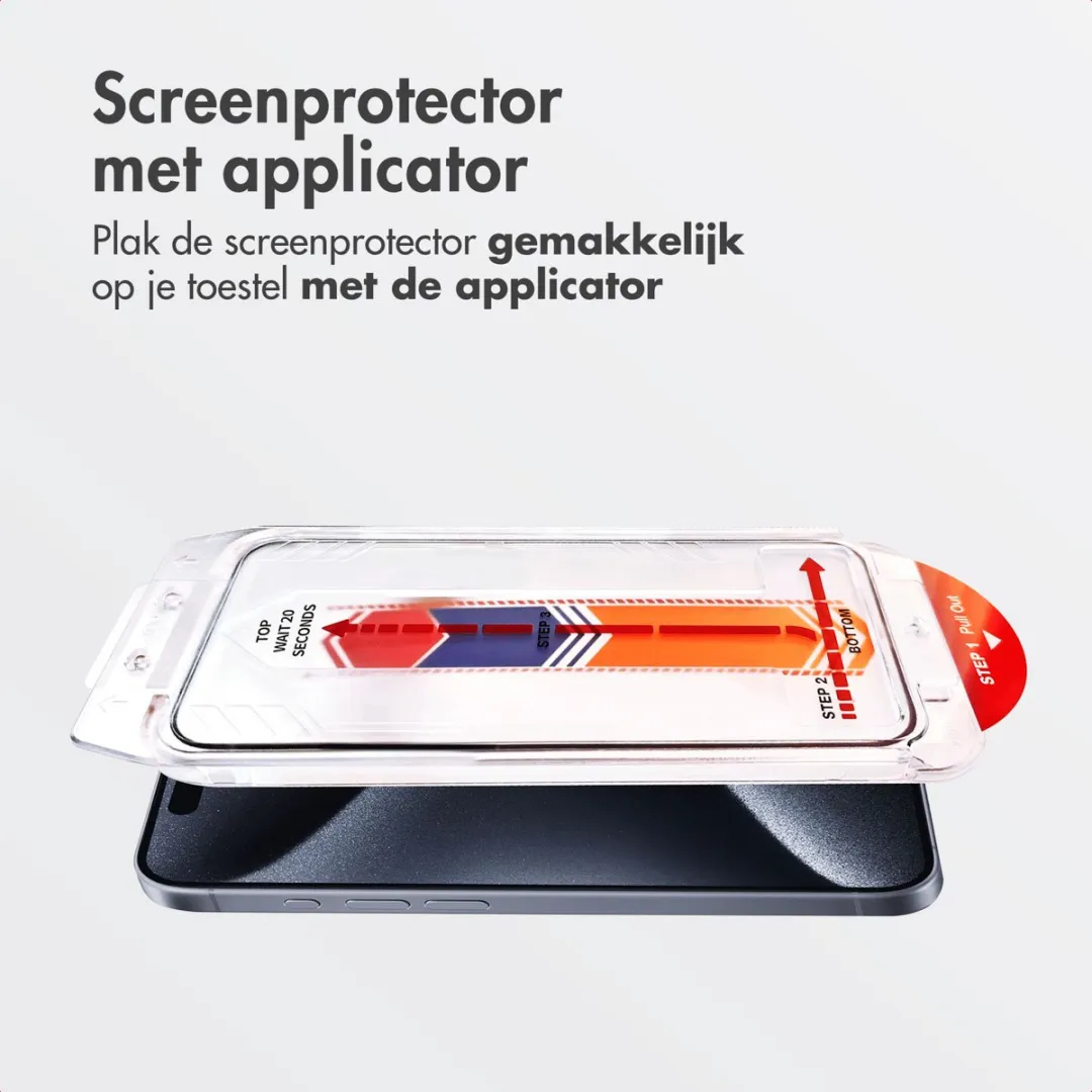 Accezz Screenprotector iPhone 15 Pro Max - Glas - Anti-dust applicator