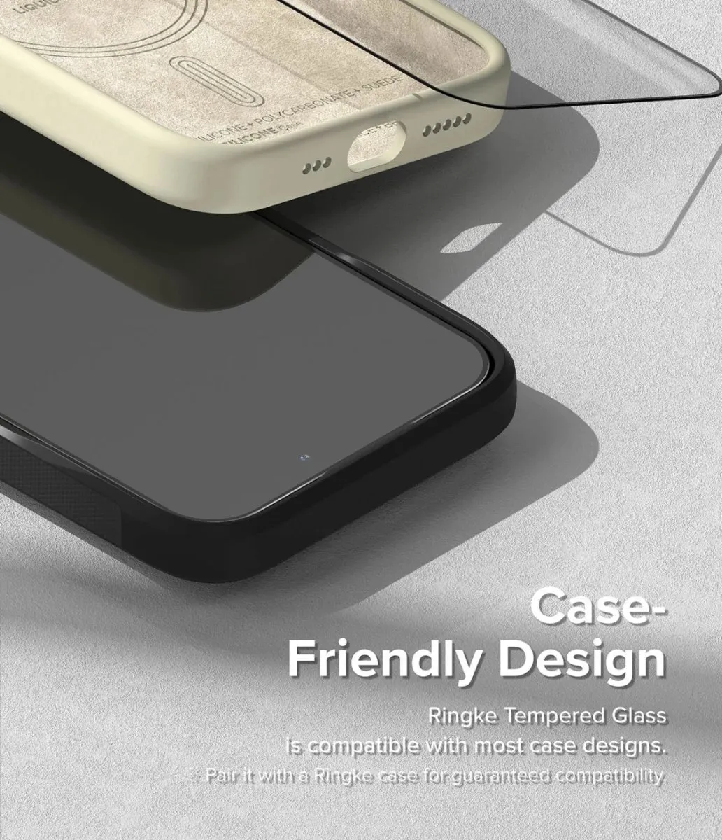 Ringke iPhone 15 Pro Max Schermbeschermer 9H - Inclusief installatiejig
