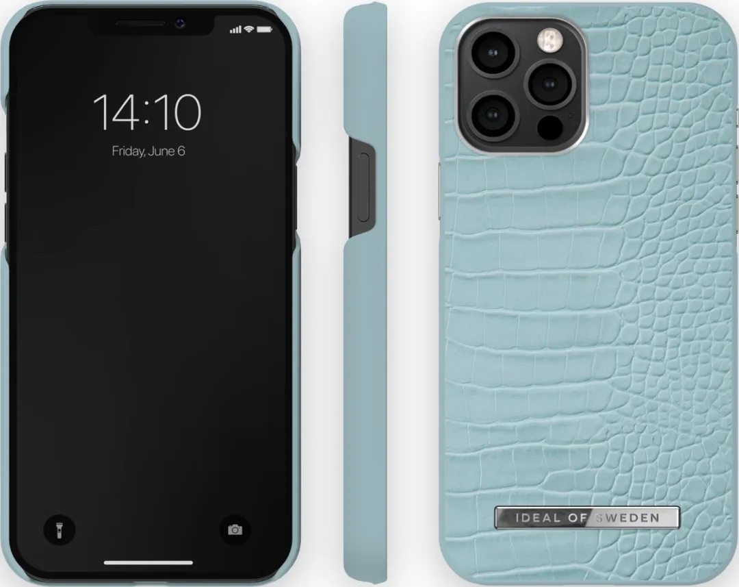 iDeal of Sweden Atelier Case iPhone 12 Pro Max - Soft Blue Croco - afbeelding 2 van 2