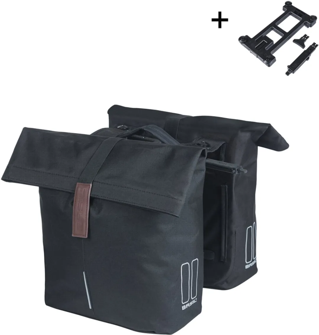 Basil City Dubbele Fietstas MIK 32L - Zwart